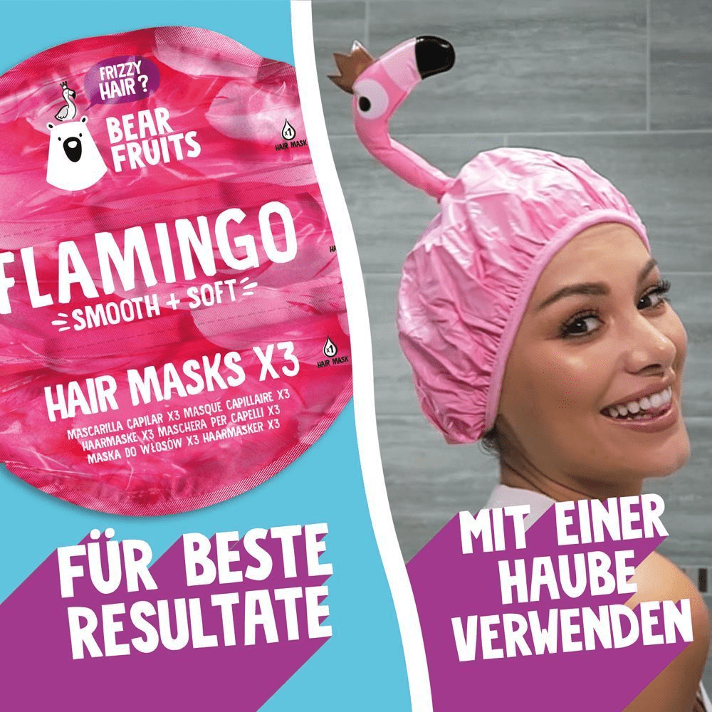 Bild: Bear Fruits Flamingo Glatt + Weich Haarmaske