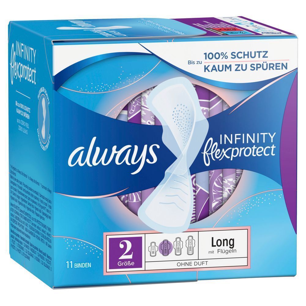 Bild: always Ultra Binde Infinity FlexProtect Long mit Flügeln