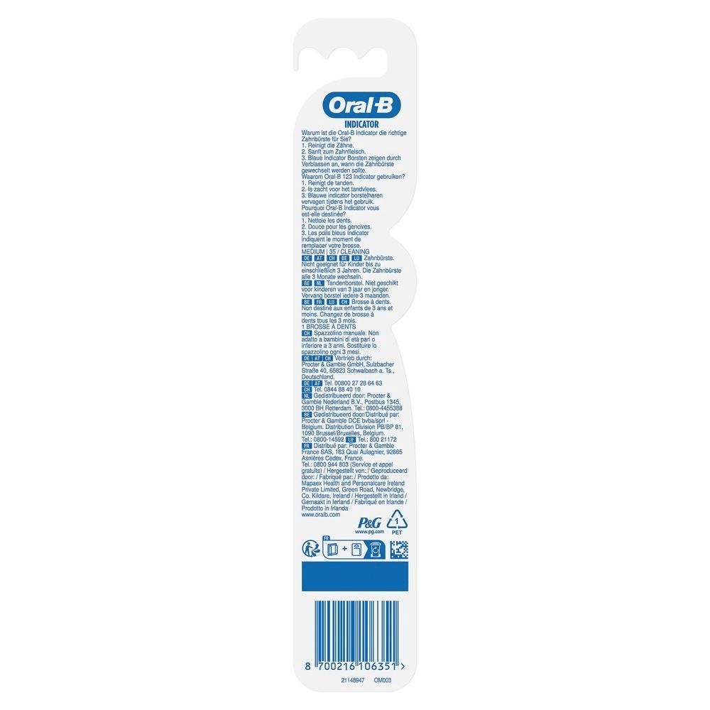 Bild: Oral-B Oral-B Indicator Handzahnbürste Mittel, Blau