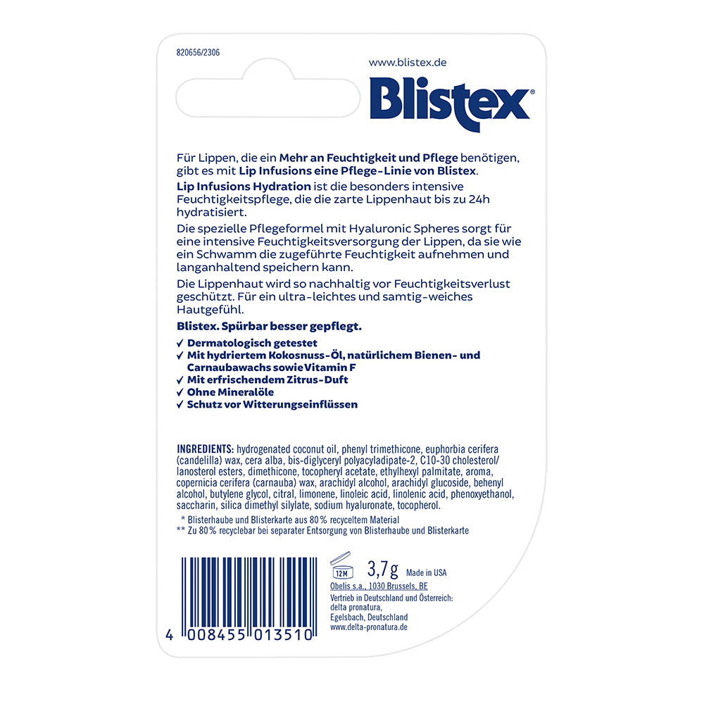 Bild: Blistex Lip Infusions Hydration Lip Balm