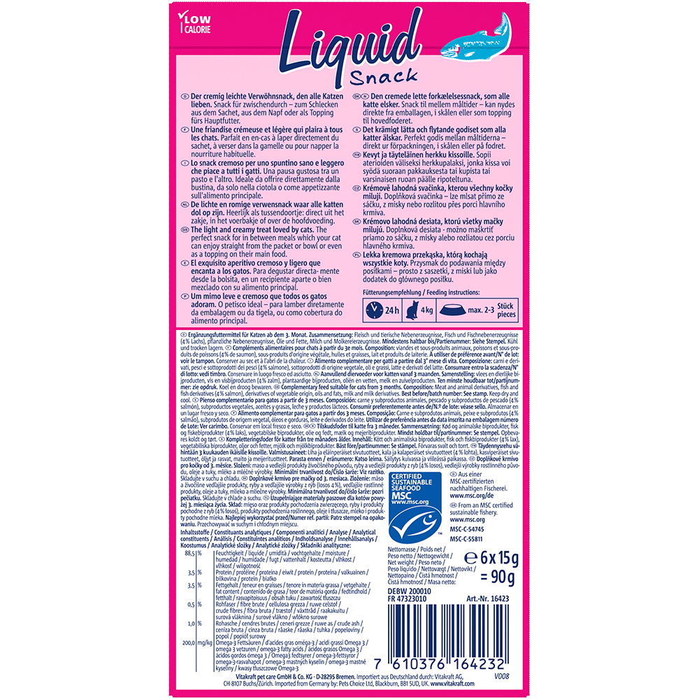 Bild: Vitakraft Liquid Snack mit Lachs