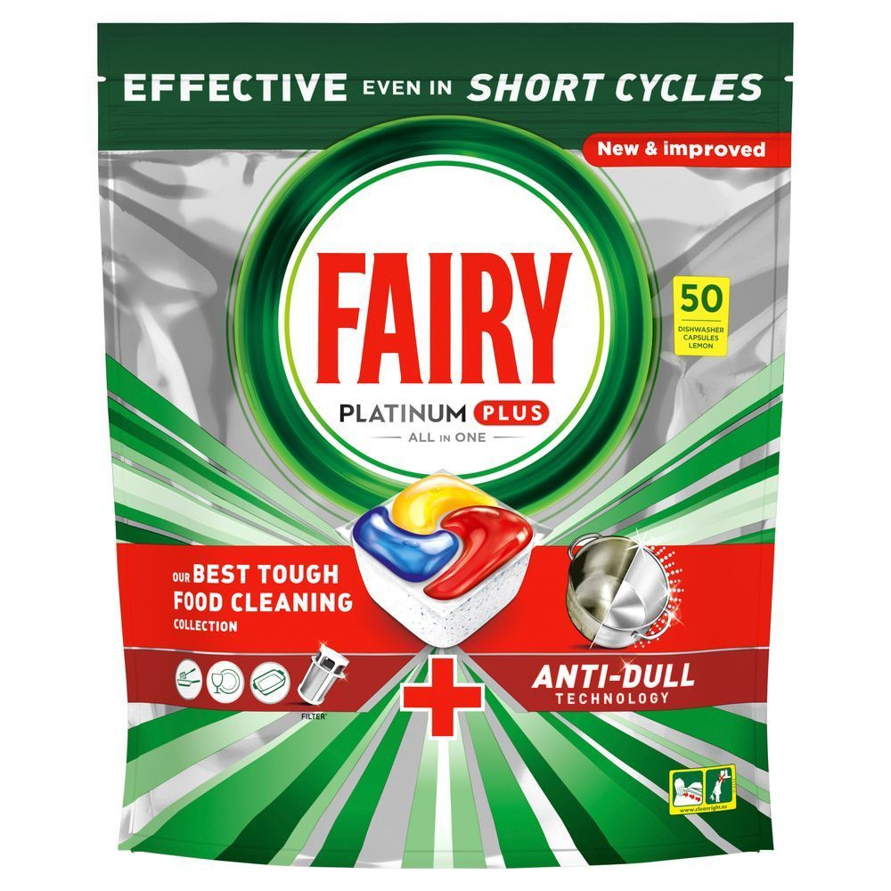 Bild: FAIRY Platinum Plus All In One Anti-Schleier Spülmaschinentabs, Zitrone