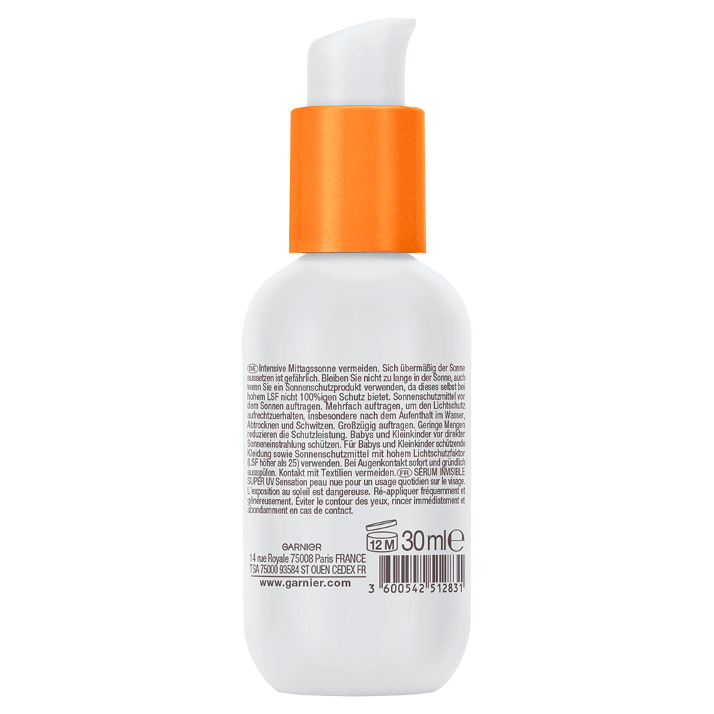 Bild: GARNIER AMBRE SOLAIRE Invisible Serum Super UV Sonnenschutz-Serum LSF 50+