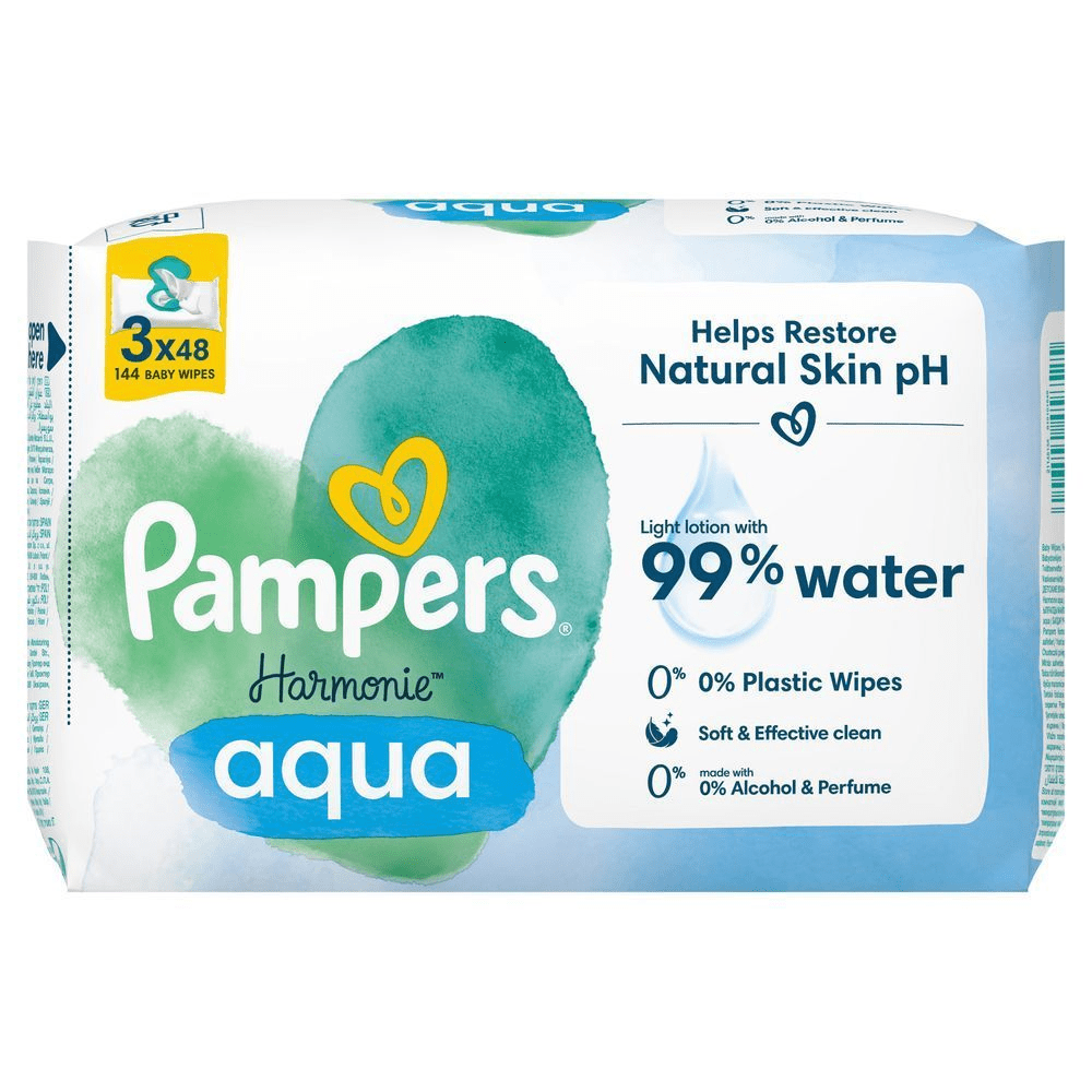 Bild: Pampers Harmonie Aqua Feuchttücher 3x48