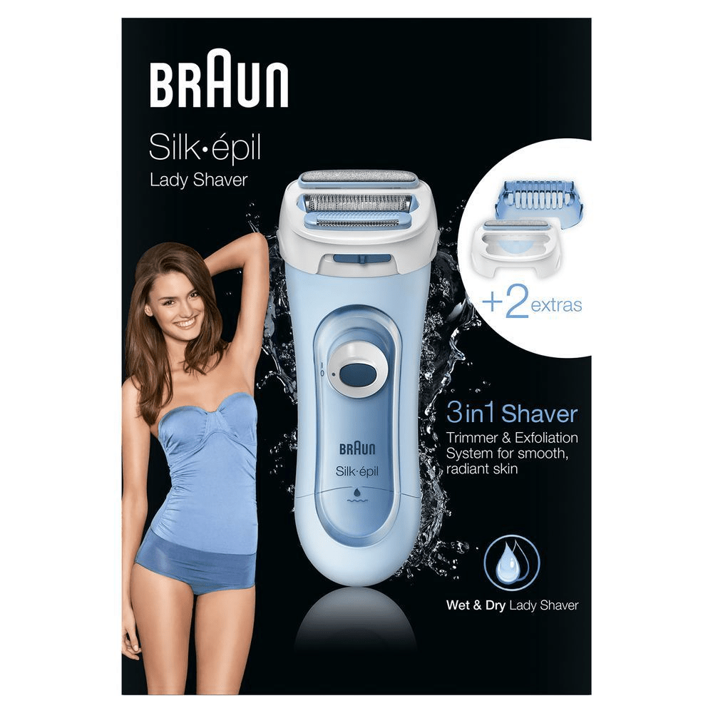 Bild: Braun Lady Shaver 5-160 – 3-In-1 Rasierer, Trimmer- Und Peeling-System, Wet&Dry
