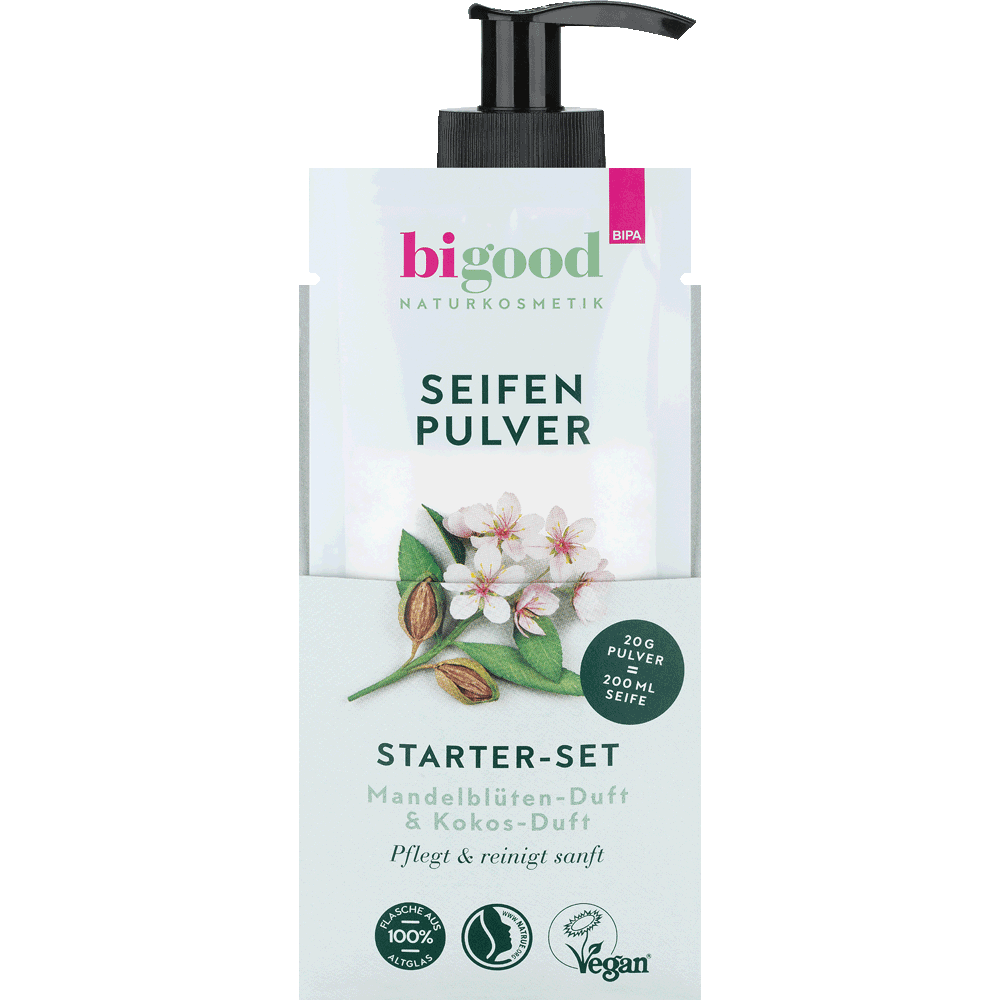 Bild: bi good Seifenpulver Starter-Set Mandelblüten & Kokos-Duft