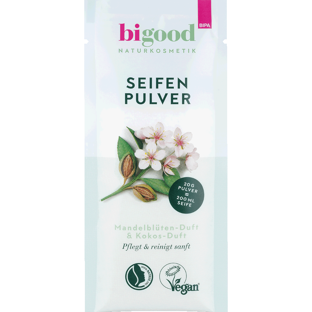 Bild: bi good Seifenpulver Starter-Set Mandelblüten & Kokos-Duft