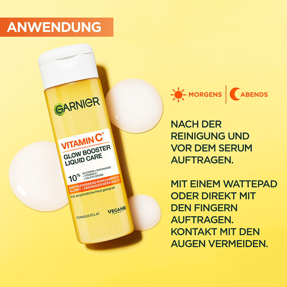 Bild: GARNIER Vitamin C* Glow Booster Liquid Care