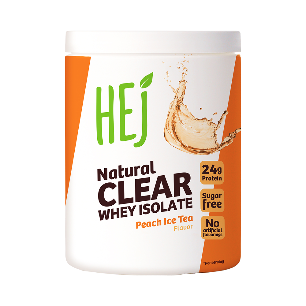 Bild: HEJ Natural Clear Whey Isolate Peach Ice Tea
