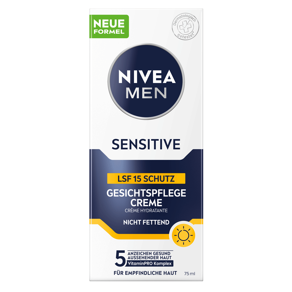 Bild: NIVEA MEN Sensitive Gesichtspflegecreme mit LSF15