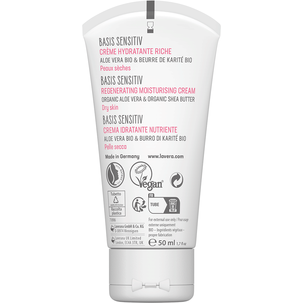 Bild: lavera Lavera Basis Sensitiv Feuchtigkeitscreme Bio-Aloe Vera & Bio-Sheabutter