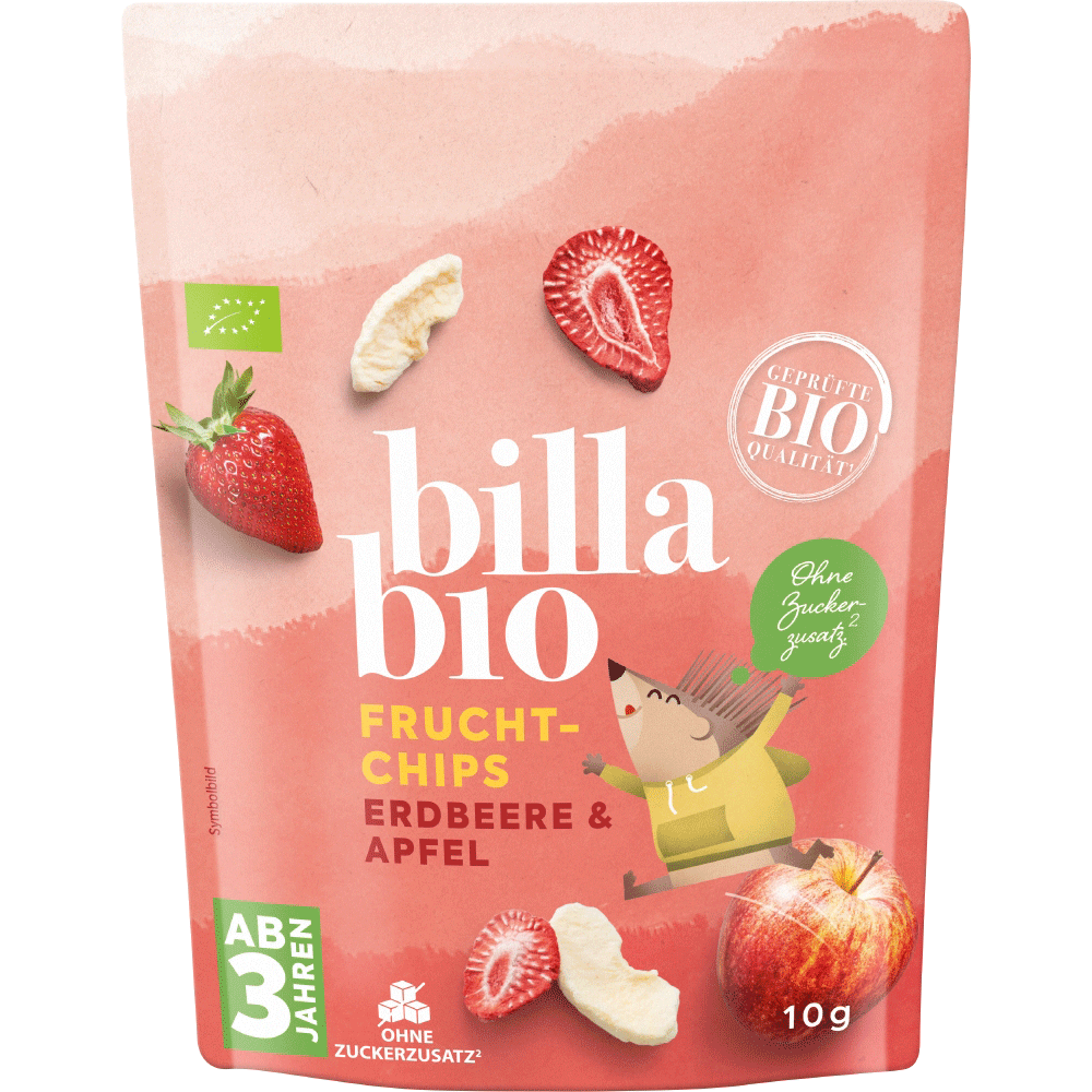 Bild: Billa Bio Fruchtchips Erdbeere und Apfel