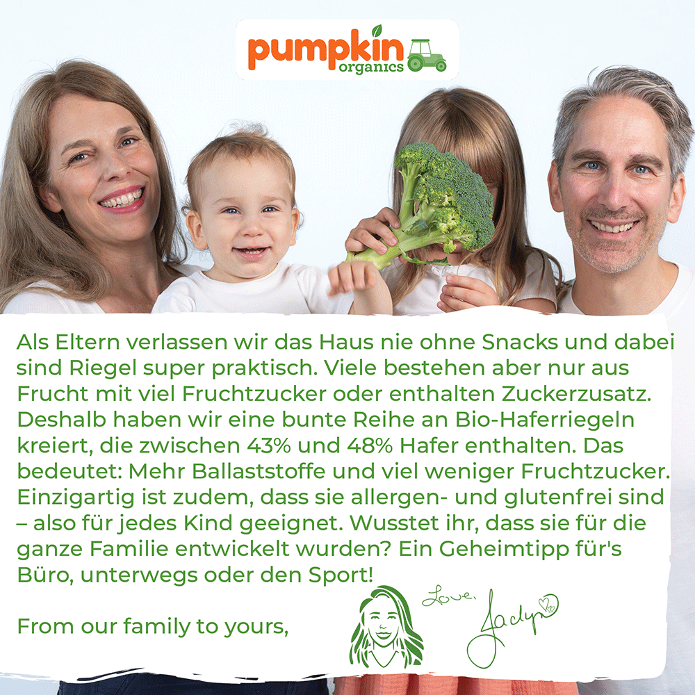 Bild: pumpkin organics Bio Haferriegel Banane Kakao