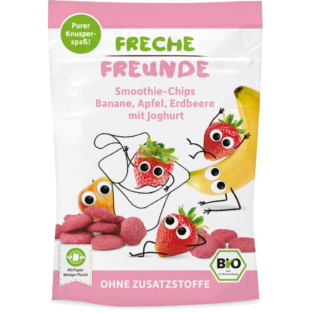 Bild: Freche Freunde Fruchtchips Apfel, Banane, Erdbeere