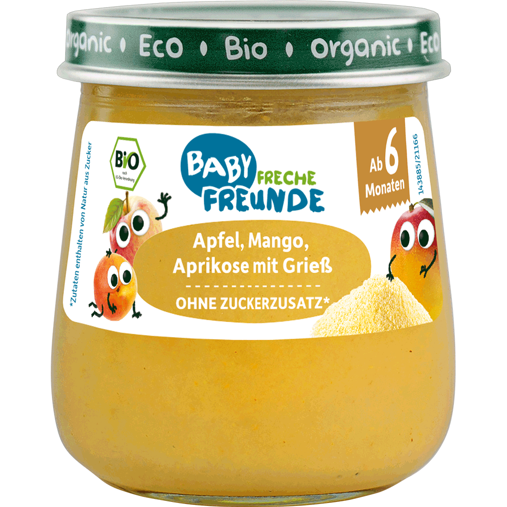 Bild: Freche Freunde Bio Gläschen Apfel, Mango & Aprikose