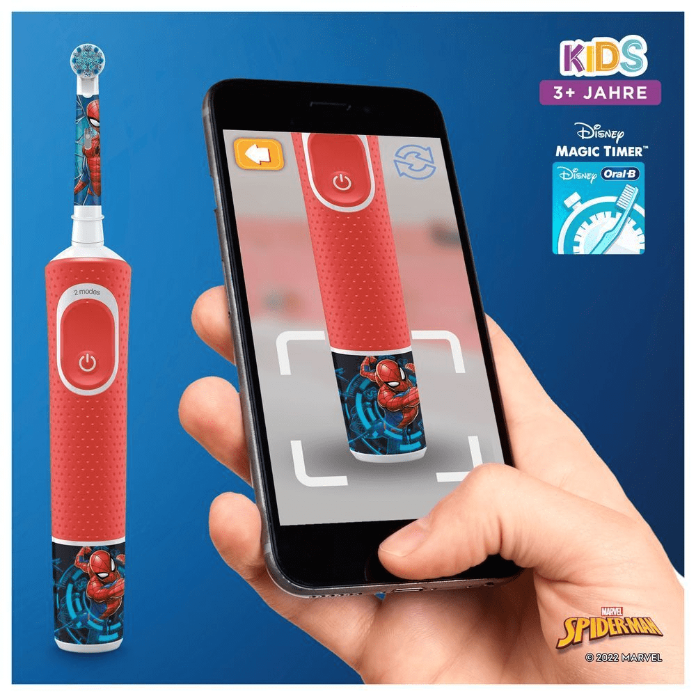 Bild: Oral-B Kids Elektrische Zahnbürste Spiderman, Rot