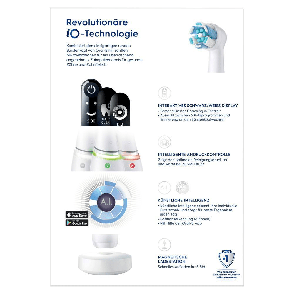Bild: Oral-B iO Series 7 Elektrische Zahnbürste, White Alabaster