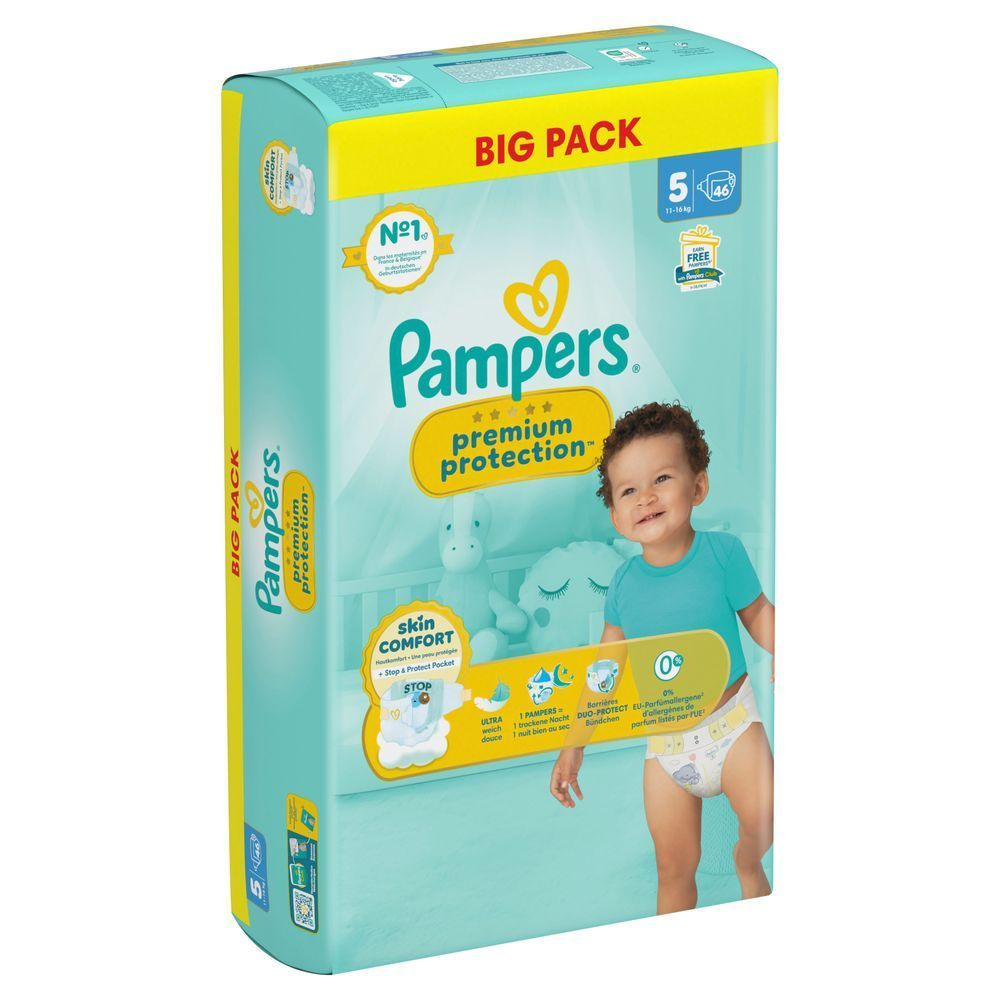 Bild: Pampers Premium Protection Größe 5, 11kg-16kg, Big Pack 