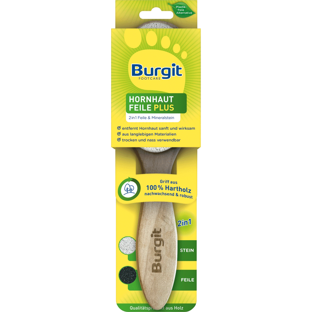 Bild: Burgit Footcare 2IN1 Hornhaut Feile Plus Holz