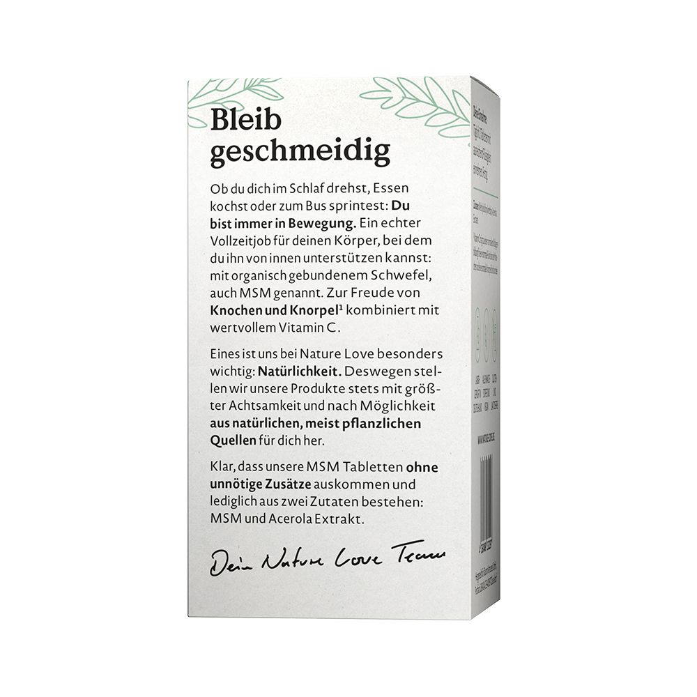 Bild: NATURE LOVE MSM mit Vitamin C 