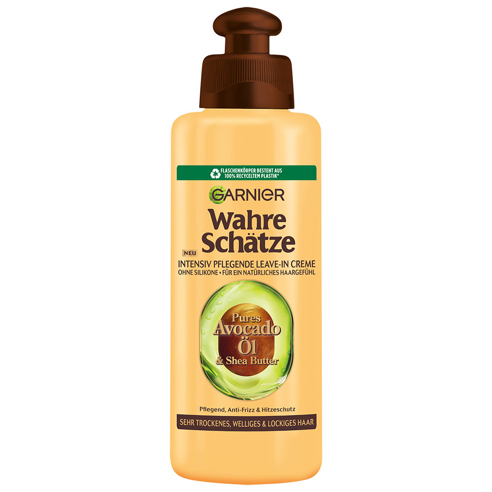 Bild: GARNIER Wahre Schätze Intensiv Pflegende Leave-In Creme Pures Avocado-Öl & Shea Butter 
