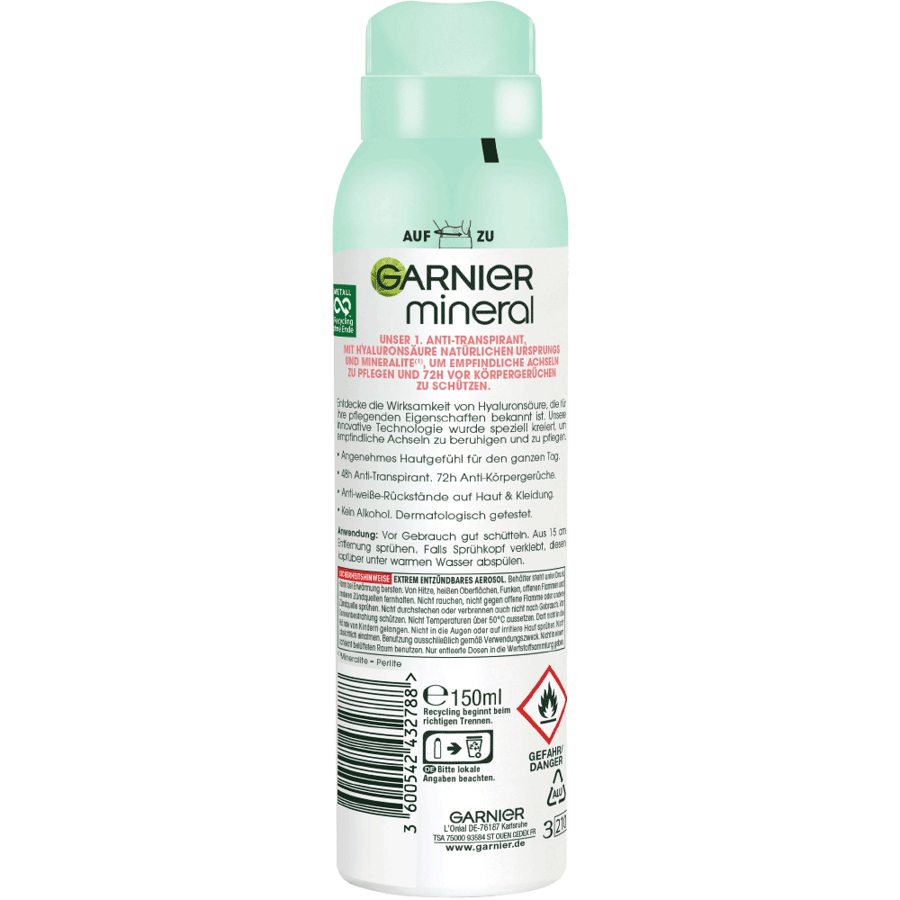 Bild: GARNIER Mineral Hyaluronic Care Deo Spray