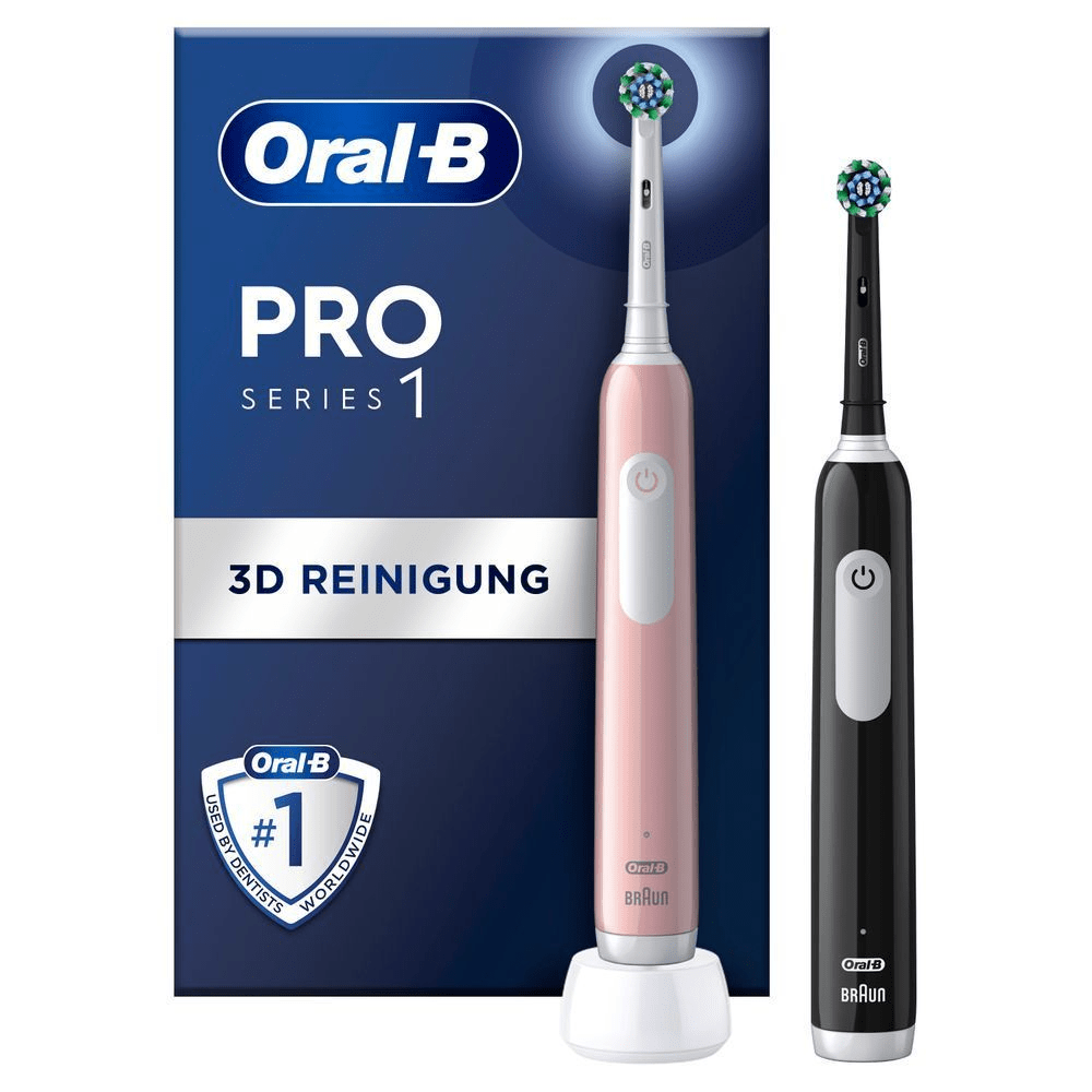 Bild: Oral-B Pro Series 1 Duopack Elektrische Zahnbürsten, Rosa/Schwarz