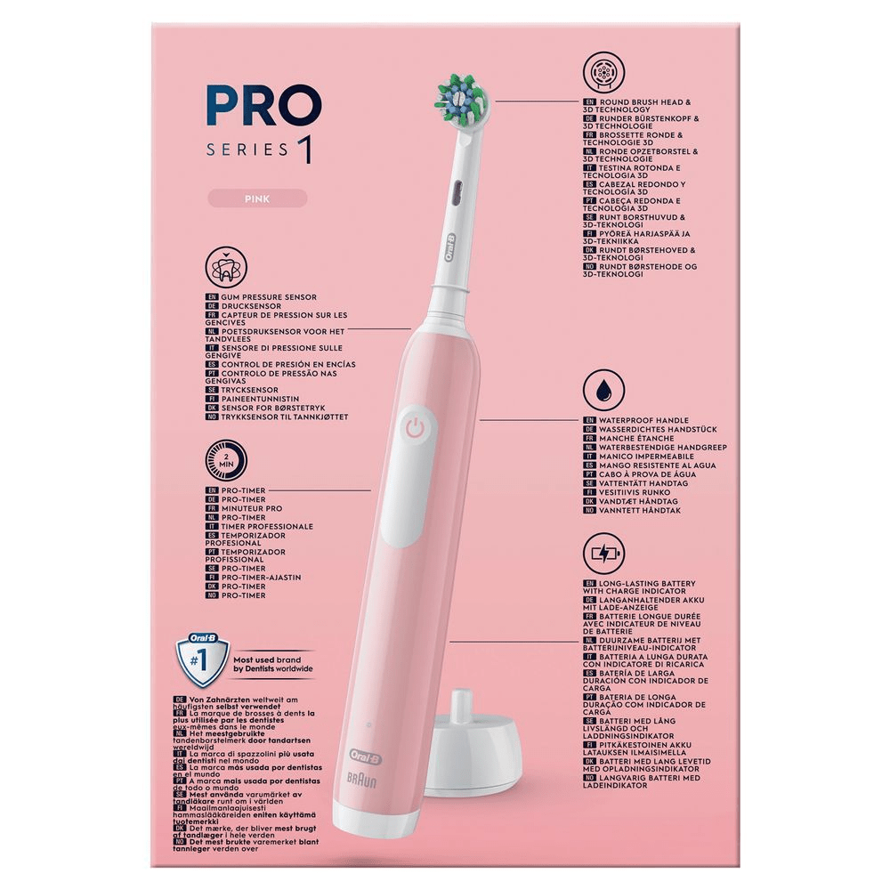 Bild: Oral-B Pro Series 1 Duopack Elektrische Zahnbürsten, Rosa/Schwarz