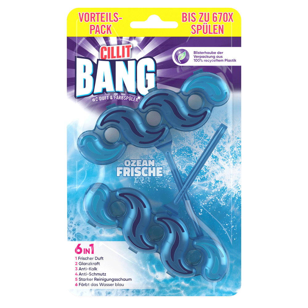 Bild: CILLIT BANG WC Duft und Farbspüler Ozean Frische 6in1
