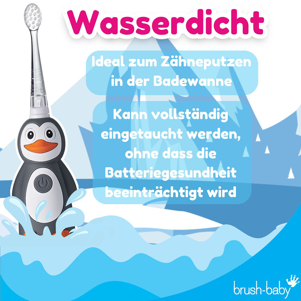 Bild: brush-baby Wild Ones Wiederaufladbare Elektrische Zahnbürste Percy Pinguin 