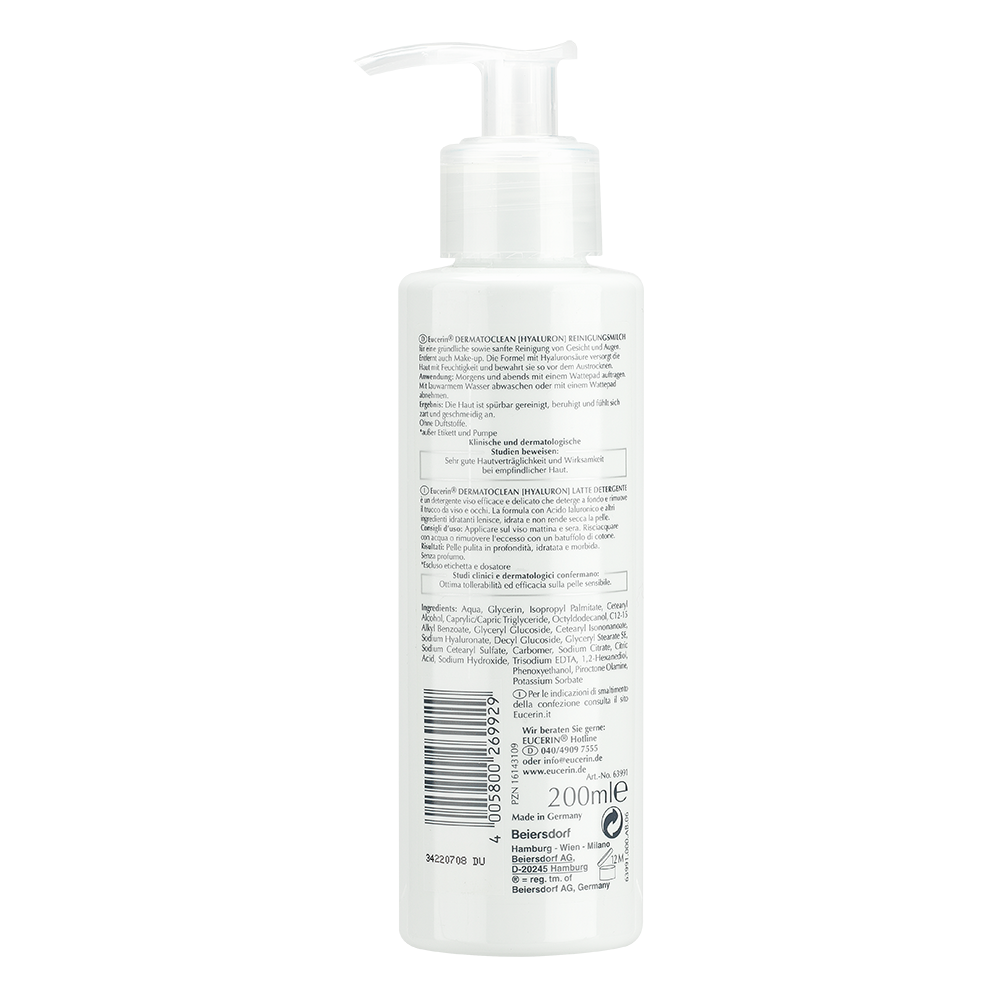 Bild: Eucerin Reinigungsmilch DermatoClean Hyaluron 