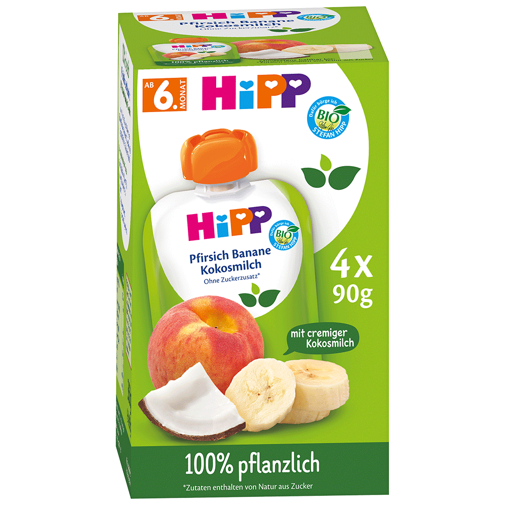 Bild: HiPP Quetschie Pfirsich Banane Kokosmilch 