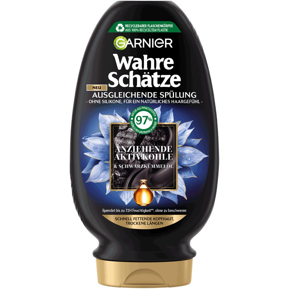 Bild: GARNIER Wahre Schätze Spülung Aktivkohle und Schwarzkümmelöl