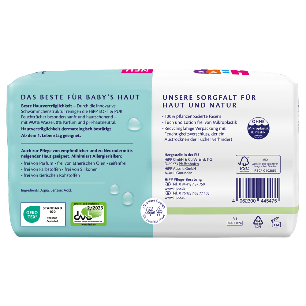 Bild: HiPP Babyfeuchttücher Soft & Pur, 3x48 Stück