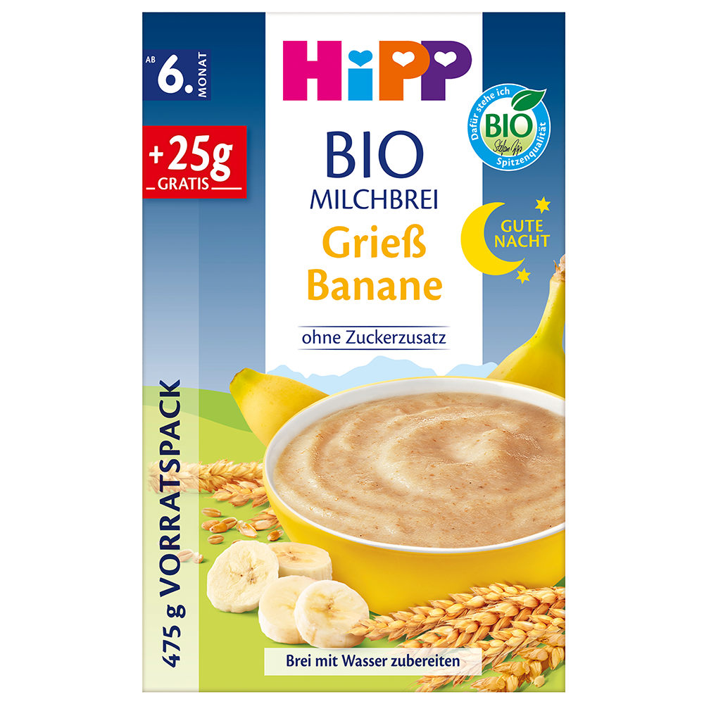 Bild: HiPP Bio Milchbrei Grieß Banane