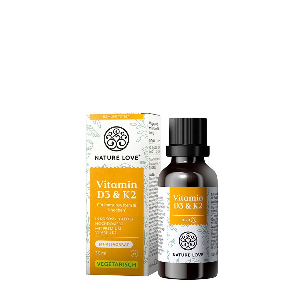 Bild: NATURE LOVE Vitamin D3 und K2