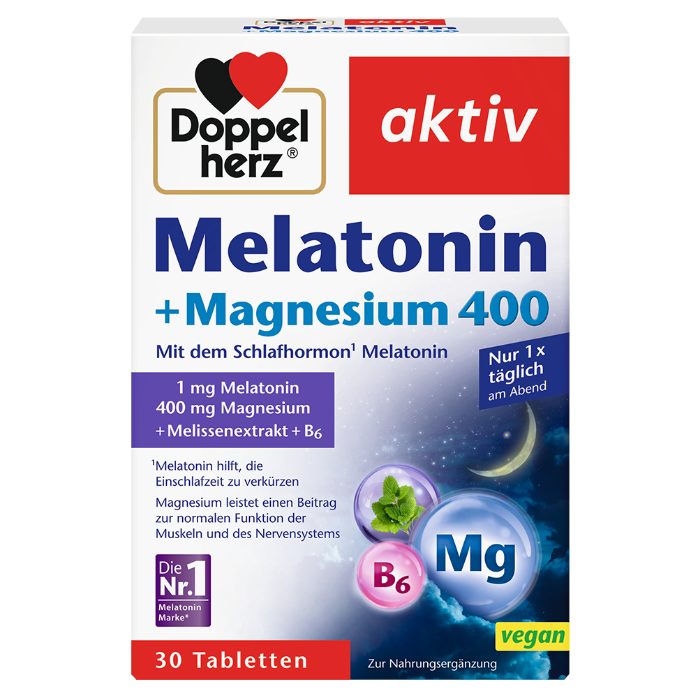 Bild: DOPPELHERZ Melatonin + Magnesium 400