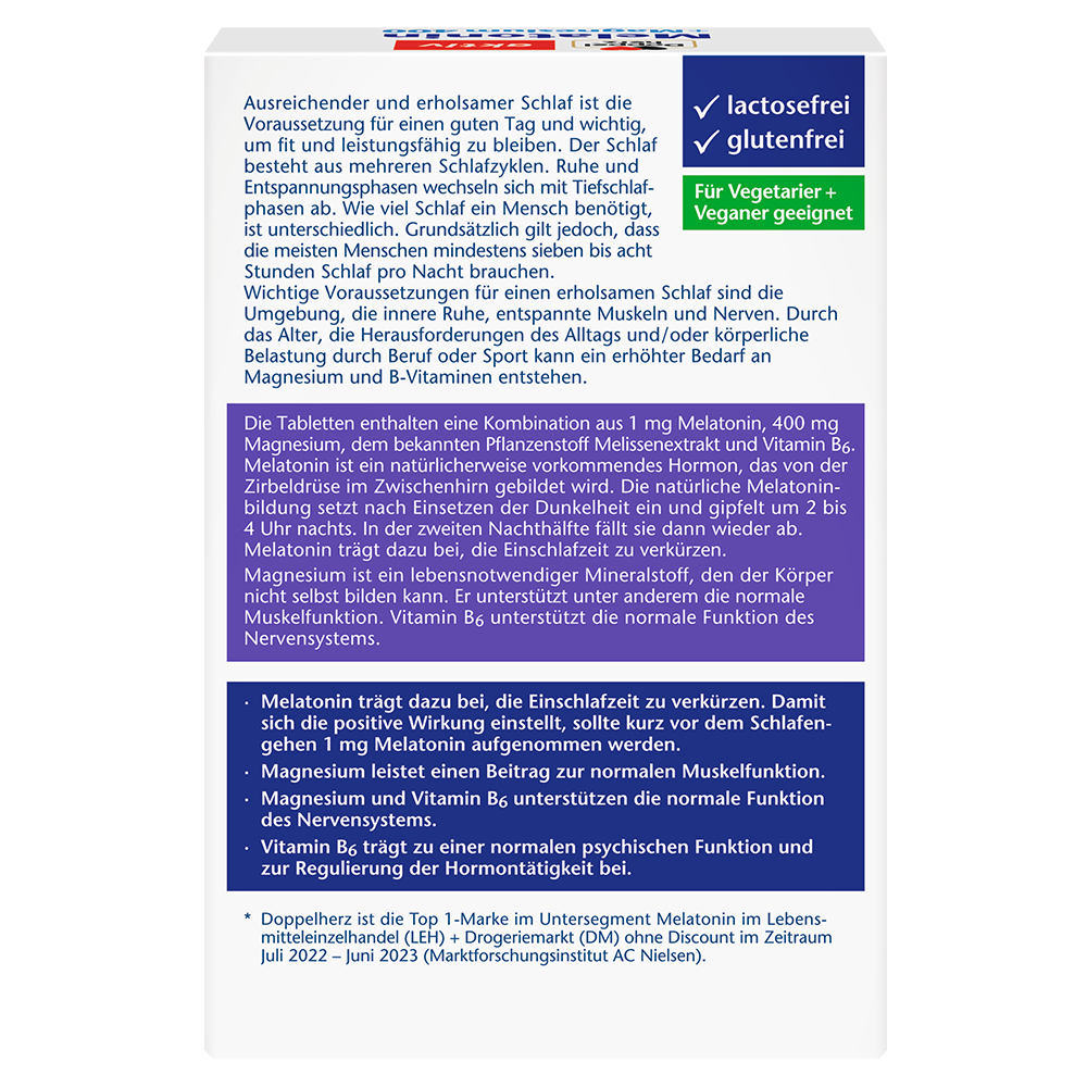 Bild: DOPPELHERZ Melatonin + Magnesium 400
