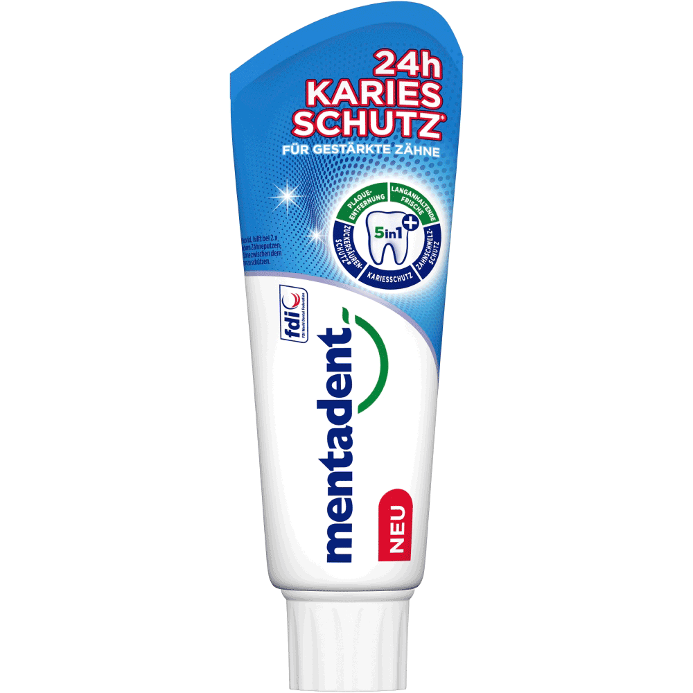 Bild: mentadent Kariesschutz Zahncreme
