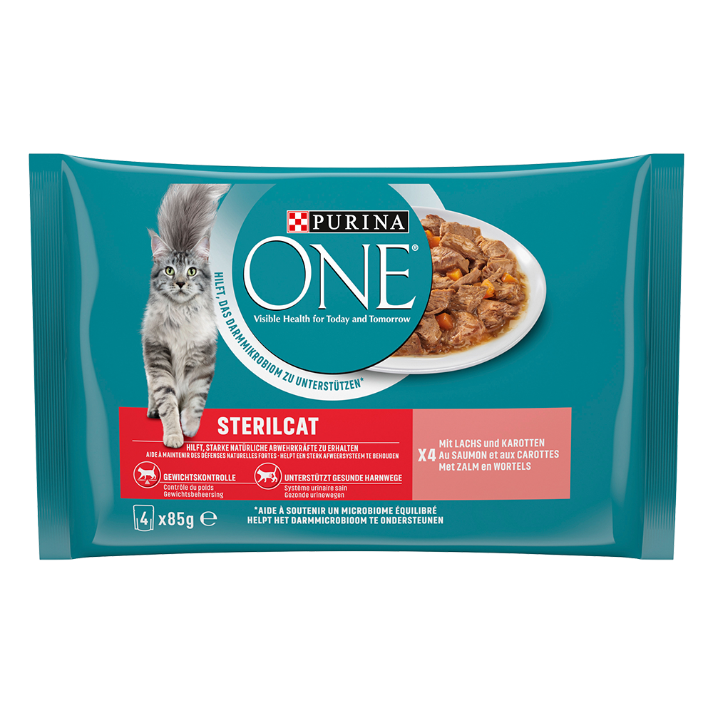 Bild: Purina ONE STERILCAT mit Lachs und Karotten