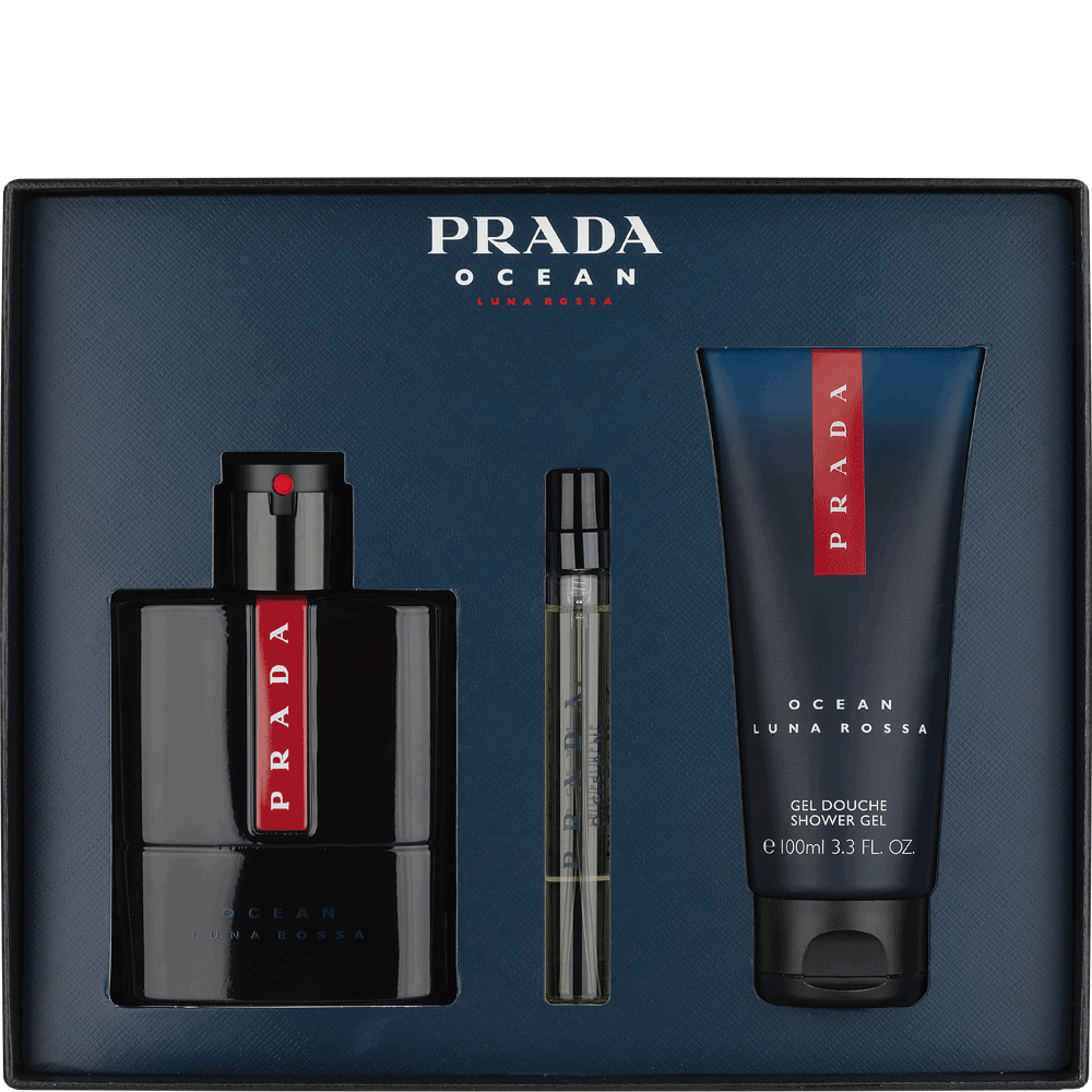 Bild: Prada Luna Rossa Ocean Geschenkset Eau de Toilette 100 ml + 10 ml + Duschgel 100 ml 