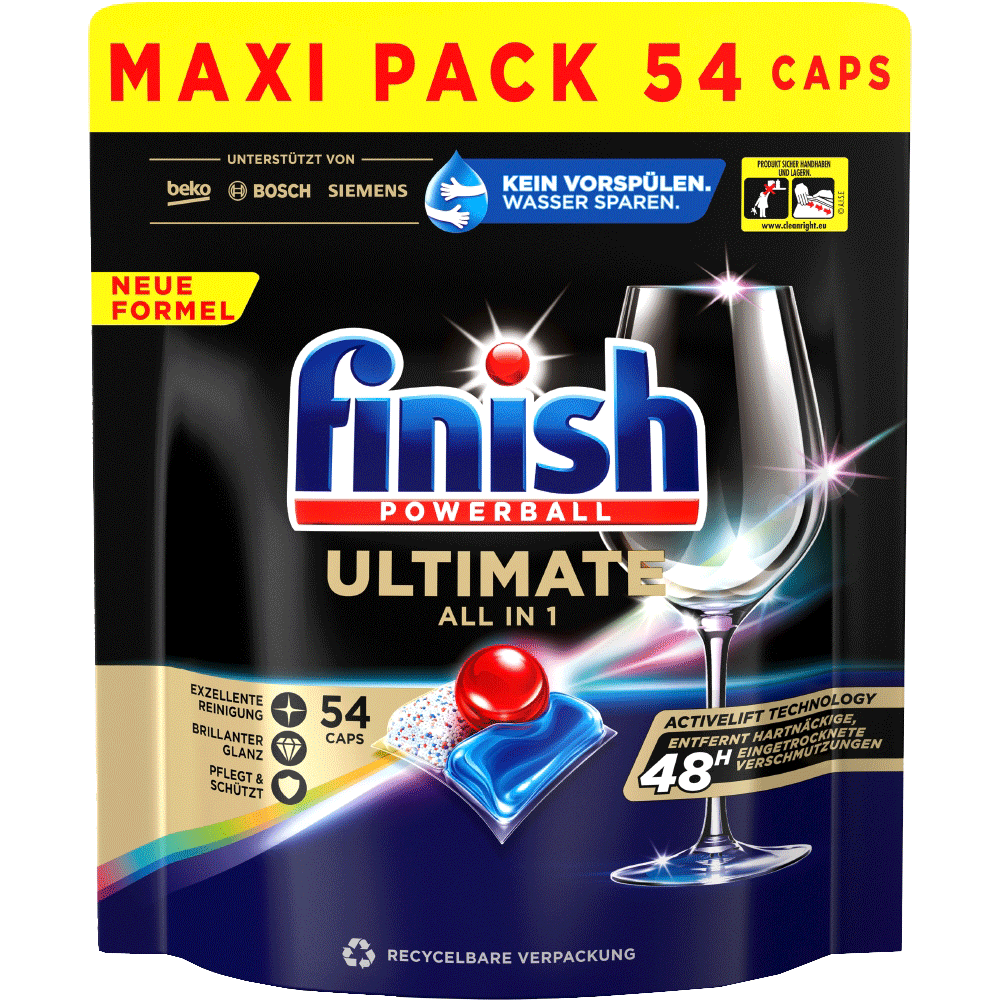 Bild: finish Powerball Ultimate All In 1 Geschirrspültabs Megapack