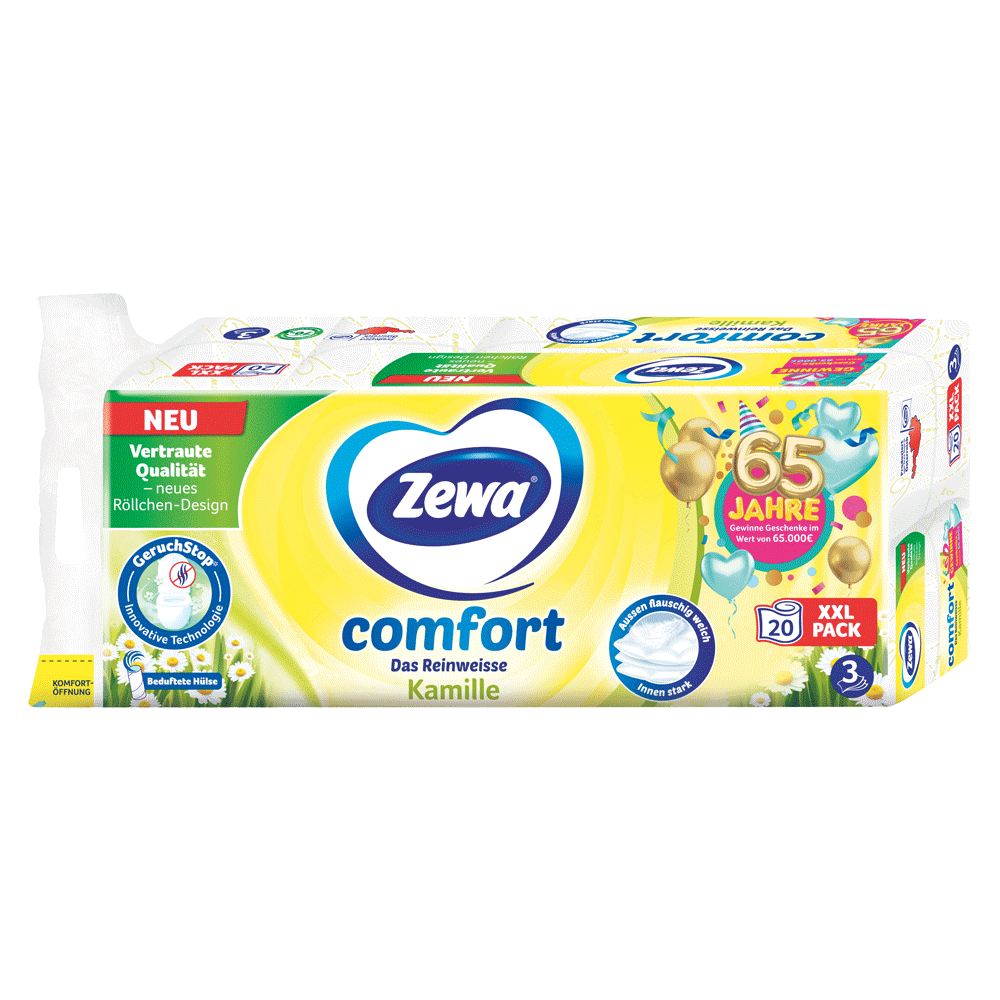 Bild: Zewa Comfort Das Reinweisse Kamille Toilettenpapier 