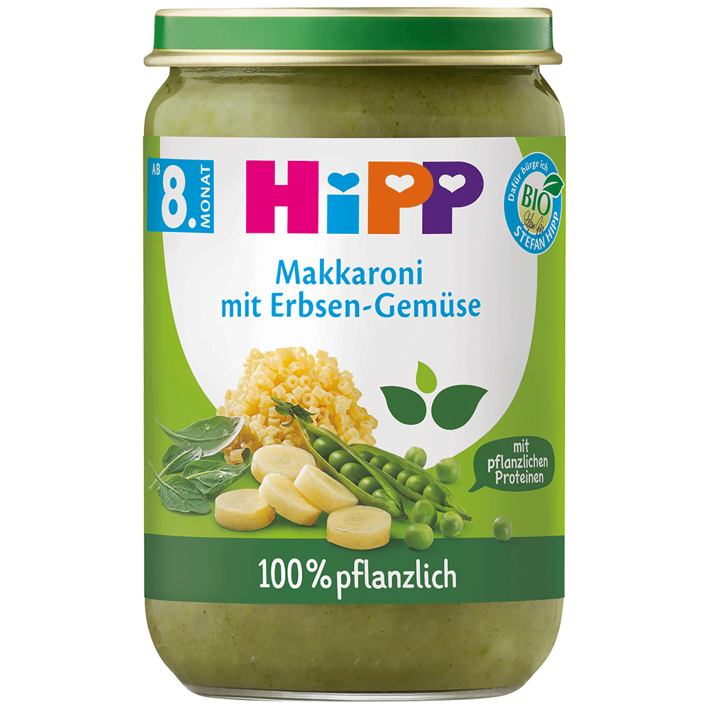 Bild: HiPP Makkaroni mit Erbsen Gemüse