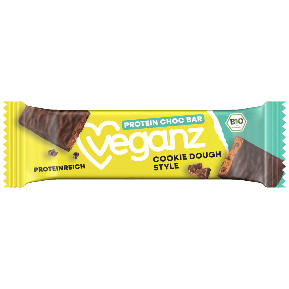 Bild: Veganz Protein Riegel Choc Bar Cookie Dough Style