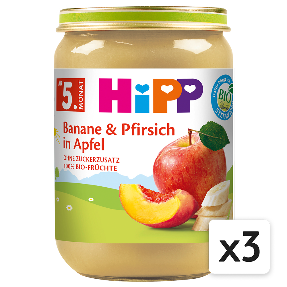 Bild: HiPP Banane & Pfirsich in Apfel