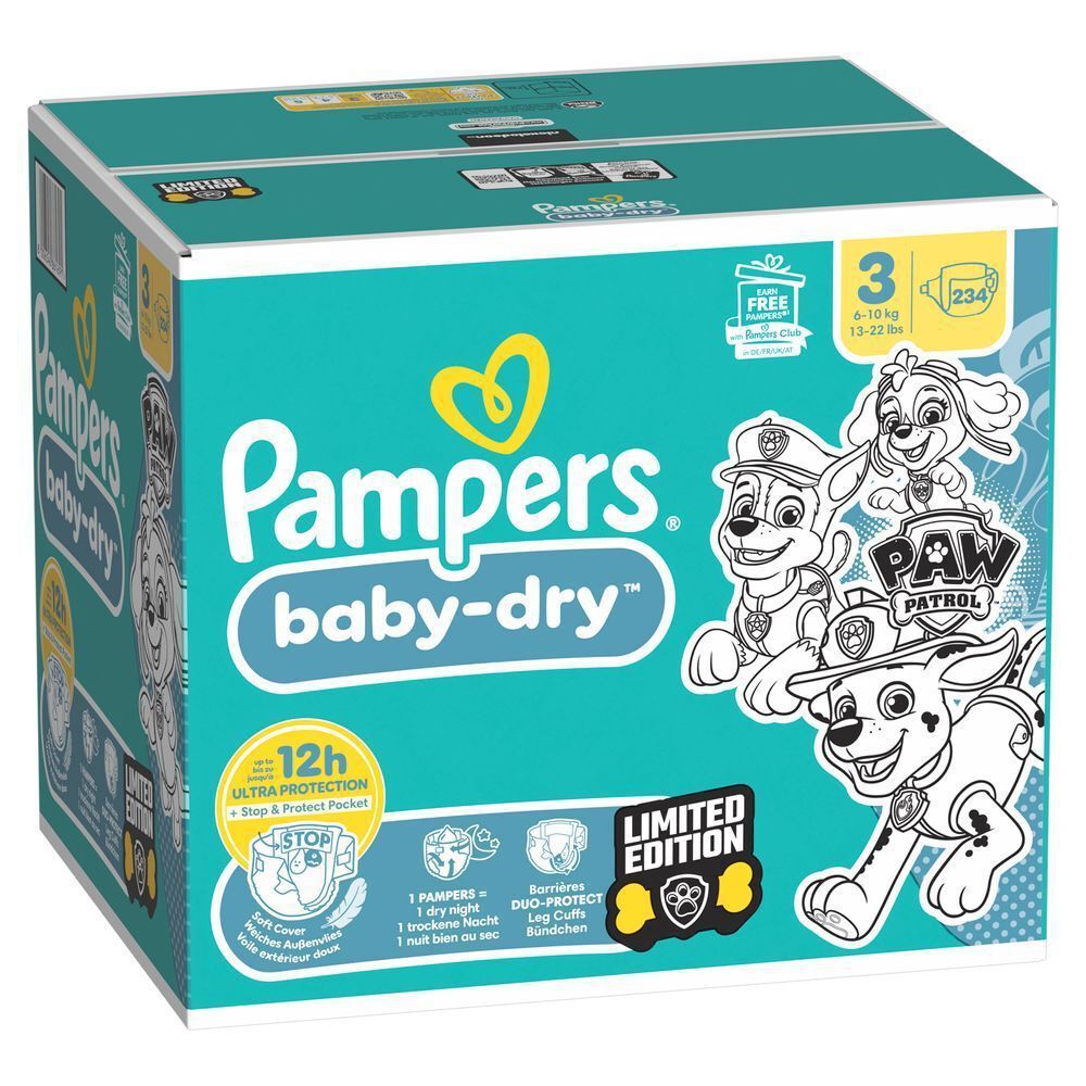 Bild: Pampers Baby-Dry Paw Patrol Edition Größe 3, 6kg-10kg, Monatsbox