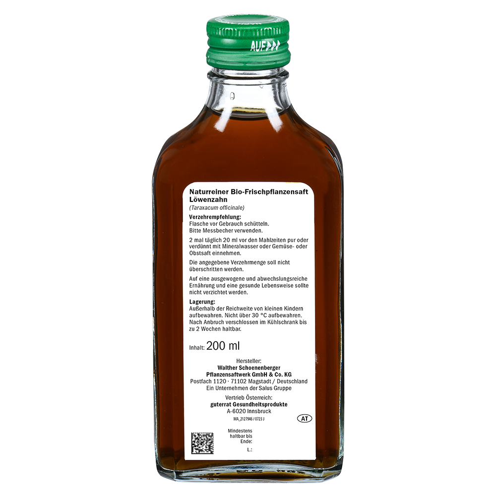 Bild: Schoenenberger Naturreiner Frischpflanzensaft Löwenzahn 