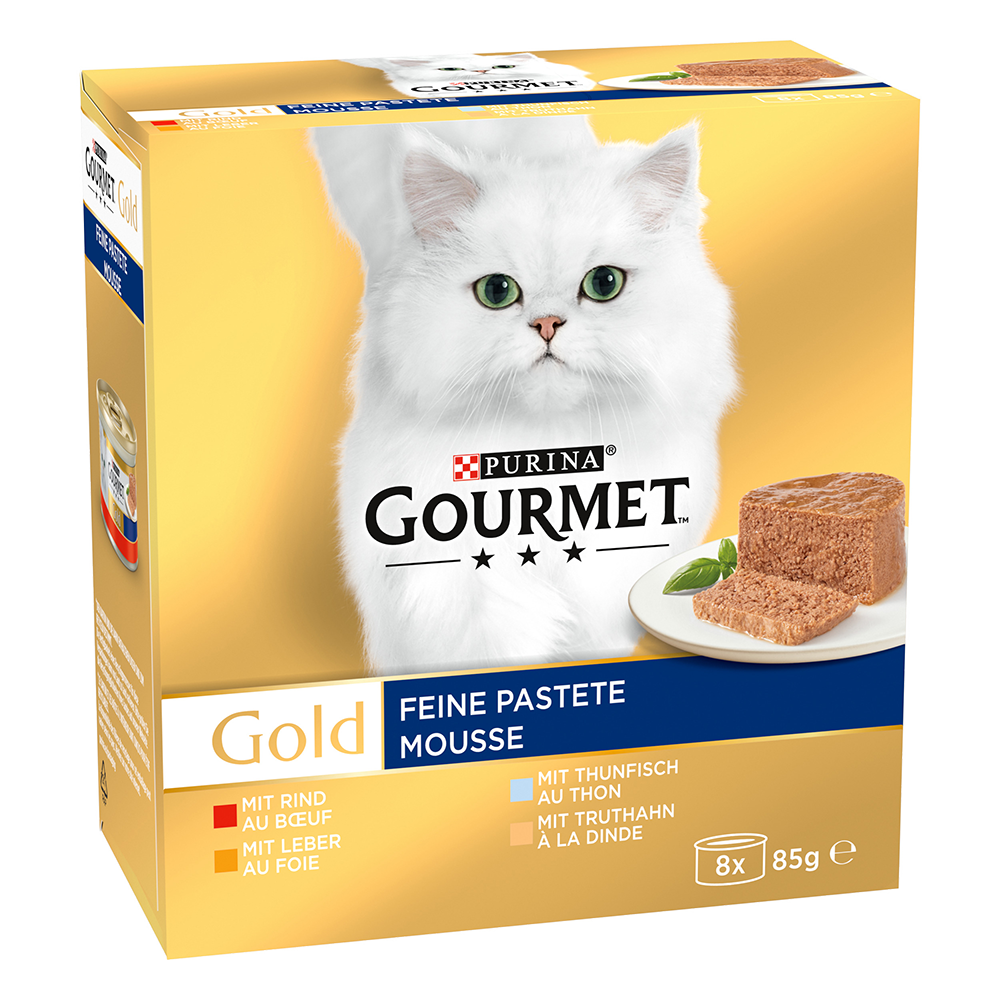 Bild: GOURMET Gold Feine Pastet Mousse mit Rind, Thunfisch, Leber & Truthahn 