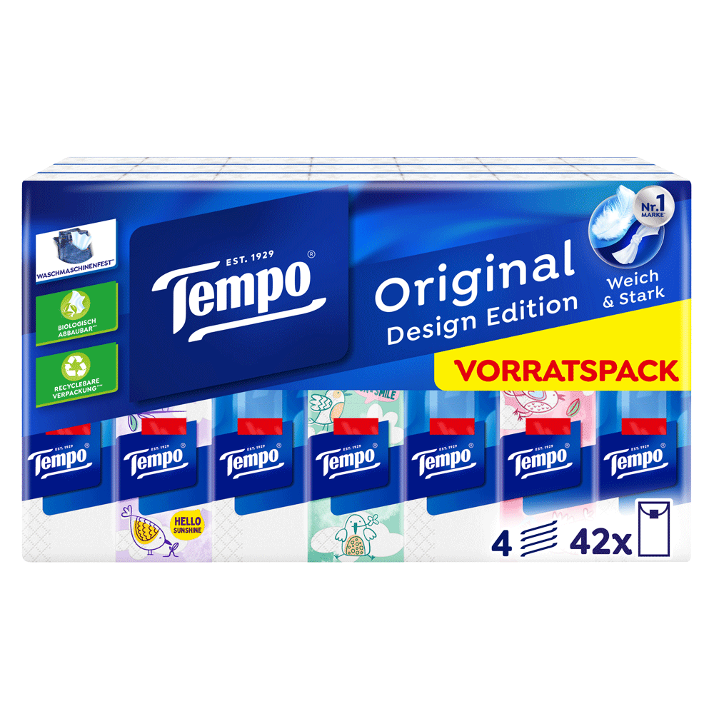Bild: Tempo Taschentücher Design Vorratspack 